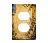 Cubiertas dúplex de cactus, placa de pared, maceta de pared de piedra rústica mediterránea, plástico amarillo de verano, tamaño estándar, cubiertas decorativas para receptáculo para el hogar, sala de