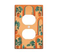 Cubiertas dúplex de plantas, placa de pared, jarrones minimalistas modernos, arcos de plástico naranja de verano, tamaño estándar, cubiertas decorativas para toma de corriente para dormitorio, baño