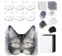 Cubiertas faciales de gato para manualidades, kit de fabricación de cubiertas faciales, manualidades para niños, niñas, adultos, teatro familiar, amigos, Navidad, fiestas, sesión de fotos, cosplay