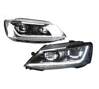 Cubiertas Faros Faro Delantero De Coche Para VW Para Jetta Para Mk6 2011-2018 Faros DRL LED Bi Xenon Bombilla Antiniebla Accesorio Para Con Luces Cubierta PláStico(No bulb in the low beam)