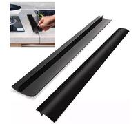 Cubiertas for espacios de estufa, relleno de silicona for espacios de encimera for estufa, sella derrames entre electrodomésticos, encimeras, muebles, estufas (juego de 2)(Black,76.2x5.5cm)