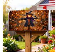 Cubiertas magnéticas para buzón de espantapájaros, fantásticas velas festivas de Jack-o'-Lanterns hojas de otoño, protector de poste de buzón naranja para decoraciones al aire última intervensión, 18