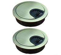 Cubiertas para agujeros de cable de escritorio de 50 mm, 2 organizadores de cables de escritorio, cubiertas redondas para gestión de cables y ordenamiento del escritorio (bronce verde, 50 mm)