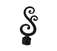 Cubiertas para barras de cortina, Cubiertas for barras de cortina, remates for postes 8 mm, paquete 4 tamaños múltiples en blanco y negro(Black K)