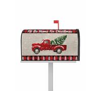Cubiertas para buzón de Navidad con diseño de I'Ll Be Home for Christmas, magnéticas, tamaño estándar, 18,5 x 21,7 Pulgadas, con diseño de Coche Rojo, árbol de Navidad, Copos de Nieve, Cuadros, DEC