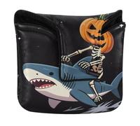 Cubiertas para cabeza de putter con cierre magnético para mazo, cuadrado, piel sintética, calabaza, esqueleto, equitación, criatura marina, murciélagos, disfraz de Halloween para niños