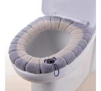 Cubiertas para el asiento del inodoro del baño Fundas para el asiento del inodoro suaves, cálidas, elásticas y lavables con asa