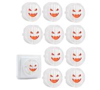Cubiertas para enchufes,Cubiertas para enchufes eléctricos,10X Tapones de Enchufe de Sonrisa Fantasma | Protector de enchufes de seguridad para el hogar, tapas de seguridad para tomas de corriente, pr