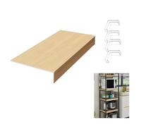 Cubiertas para Estantes de Alambre para Despensa, 0.3 pulgadas de Grosor PVC con Apariencia de Madera Cubiertas para Estantes de Alambre para Armarios del Hogar, Cocina y Baño,Beige,35x9x2.5inchs