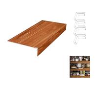 Cubiertas para Estantes de Alambre para Despensa, 0.3 pulgadas de Grosor PVC con Apariencia de Madera Cubiertas para Estantes de Alambre para Armarios del Hogar, Cocina y Baño,Marrón,48x9x2inchs