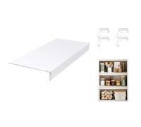 Cubiertas para Estantes de Alambre para Despensa, 0.3 pulgadas de Grosor PVC con Apariencia de Madera Cubiertas para Estantes de Alambre para Armarios del Hogar, Cocina y Baño,blanca,35x9x2inchs