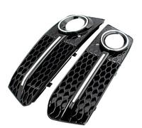 Cubiertas Para Faros Antiniebla Compatible Con A4 B8 2008 2009 2010 2011 2012 RS4 Estilo Panal Parrilla Delantera De Coche Rejilla De Malla Cubierta De Luz Antiniebla 8KD807682(Chrome)