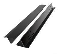 Cubiertas para huecos de estufa hechas de acero inoxidable, longitud ajustable para llenar huecos entre la estufa y la encimera, ayudando a mantener un ambiente limpio de la cocina (negro)