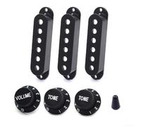 Cubiertas para pastilla de 48, 50, 52 mm para guitarra eléctrica de bobina simple con 1 volumen y 2 perillas de tono más punta de interruptor compatibles con guitarras SSS ST Style (negro)