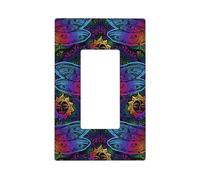 Cubiertas para placa de pared con diseño de libélula india mandalas de 1 banda, tamaño estándar de 4.4 x 2.7 pulgadas, cubierta decorativa para interruptor de luz, cubierta de toma de corriente