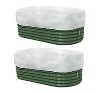 Cubiertas para plantas de invierno con cordón, juego de 2 piezas que protegen las plantas de las heladas, tela no tejida, se adapta a macetas cuadradas de 126 x 61 x 50 cm, cierre ajustable para el