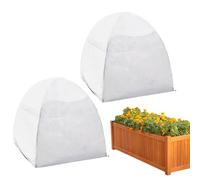 Cubiertas para plantas de invierno, protección contra heladas, 2 unidades, transpirables, 56 x 56 cm, paños anticongelantes transpirables para plantas exteriores, para árboles frutales, arbustos de