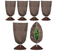Cubiertas para plantas, paquete de 4 bolsas de protección contra heladas, tela no tejida con cremallera y cordón de 23.6 x 39 pulgadas para arbustos en macetas al aire libre, árboles pequeños, color