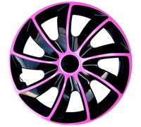 Juego de tapacubos Quad Bicolor Embellecedores de Rueda color Negro/Rosa