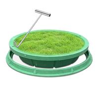 Cubiertas para tapa de tanque séptico, cubierta redonda de plástico verde para pozo comunitario y jardín, tapas de alcantarillado integradas, diámetro 39,3/100 cm