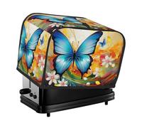 Cubiertas para tostadora de 2 rebanadas, cubierta acolchada a prueba de polvo, protectores de huellas dactilares, pequeña cubierta lavable para electrodomésticos, colorida con mariposa, protección