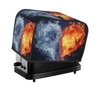 Cubiertas para tostadora de corazón de agua y fuego, cubiertas acolchadas para máquina de pan de 2 rebanadas, cubierta a prueba de polvo, pequeñas fundas lavables para electrodomésticos, panificadora