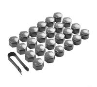 Cubiertas para tuercas de rueda de 17 mm, 24 unidades, incluye bloqueo y llave para Opel Corsa Astra, protectores de pernos hexagonales grises que mejoran el acabado del coche