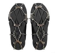 Cubiertas para zapatos de crampón de acero y goma con configuración de 10 dientes para una tracción fiable en superficies durante excursiones al aire libre de invierno (10-negro)