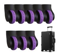 Cubiertas protectoras para ruedas de equipaje: material de silicona resistente, ajuste universal, instalación simple, resistente a los | Protección 'equipo de viaje, seguridad d, violeta, Consulte la
