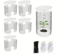 Cubiertas redondas para proteger las plantas, jaulas metálicas para plantas con cubiertas superiores y estacas para el suelo, cubiertas redondas de malla metálica para proteger las plantas de los