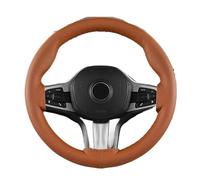 Cubiertas Volante automóvil Funda De Volante De Piel De Vaca Universal, Cosida A Mano, Estilo Protector De Volante, 38 Cm, Forma OD(Type O Orange)