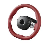 Cubiertas Volante automóvil Funda De Volante De Piel De Vaca Universal, Cosida A Mano, Estilo Protector De Volante, 38 Cm, Forma OD(Type D Burgundy)