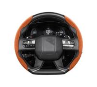 Cubiertas Volante automóvil para DS DS9 X01 D34 B75 D41 B81 X74 X83 DS3 DS4 DS5 DS7 Funda De Volante De Ante con Cierre A Presión Compatible con Crossback(Orange 2-Piece Set)