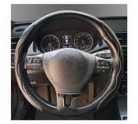 Cubiertas Volante Protector Fino Fibra Carbono para Volante Coche Elevador Volante De Gel De Sílice Antideslizante 38cm/15 Pulgadas Funda Volante(Negro)
