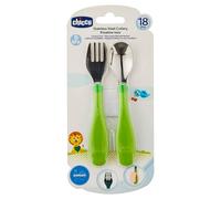 Cubiertos infantiles acero inoxidable 2 unidades Chicco - para niños 18 meses