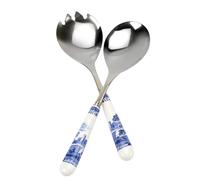 Cubiertos para ensalada Spode Blue Italian Collection | Juego de 2 cucharas y tenedores | 25 cm | Azul y blanco | Fabricados en porcelana y acero
