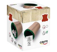 Cayro - Juego de Dados - Cubilete y 5 Dados de Puntos de 16 mm - Cubilete de Cuero Forrado en Interior - Juego de Mesa Adultos - Accesorio de Juego de Mesa - Fácil De Usar