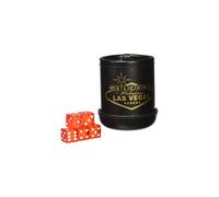 Cubilete de dados negro Deluxe ""Bienvenido a Las Vegas"" con 5 dados est ndar