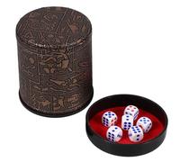 Cubilete de Dados Silencioso, Pu y Abs, 1 Juego, Compacto para Fiesta | Color Café, Ligero y Fácil de Limpiar, Incluye Dados Pequeños, Adecuado para Viaje y Mesa Party
