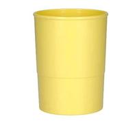 Cubilete portalapices q-connect amarillo pastel opaco plastico diametro 75 mm alto 100 mm - KF17166