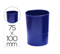 Cubilete Portalapices Q-Connect Azul Opaco Plastico Redondo Diametro 75 Mm Alto 100 Mm