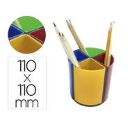 Cubilete portalapices q-connect plastico redondo giratorio diametro 110 mm altura 110 mm 4 colores - KF11303