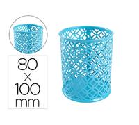 Cubilete portalápices q-connect metal redondo diametro 80 altura 100 mm turquesa