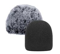 Cubilux Cubierta de espuma y paquete de parabrisas peludo compatible con micrófono USB Blue Yeti, protector de viento de micrófono, parabrisas, gato muerto, filtro pop para Yeti Nano/X