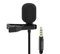 Cubilux Micrófono de solapa unidireccional Lavalier de 3.5 mm, micrófono de solapa con clip cardioide con cancelación de ruido pasiva de 1/8 pulgadas, compatible con MacBook Pro/Air, más, 5 pies