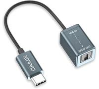 Cubilux Transmisor USB a S/PDIF, adaptador de salida USB C a TOSLINK (sonido estéreo), convertidor de audio óptico USB adecuado para iPhone 15+/15 Pro/Samsung S23/S22/S21 - No para 7.1/5.1, no para TV