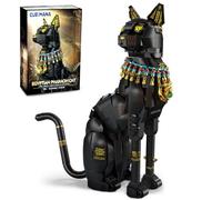 CUBIMANA Kit de construcción de gato faraón egipcio, bloques de construcción con gato negro, juguete para adultos, modelo egipcio para decoración del hogar, oficina, regalo, adolescentes a partir de