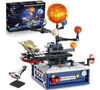 CUBIMANA Sistema Solar Juego de construcción con luz - exploración Espacial rotación Juguetes de construcción con 8 Planetas y Cohetes 775 PCS Ciencia Bloques de construcción Regalos para niños de 6