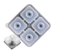 Cubitera | 4 bandejas para cubitos de hielo para congelador | Forma 4 veces para cubos grandes con fácil extracción, para hacer cócteles, degustación de whisky, cocina, camping, fiesta, bebidas, hogar