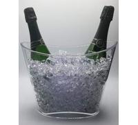 Cubitera, Champanera Fresh color Transparente, ideal para 2 botellas 75cl, botella Magnum o 6 botellines de cerveza, refrescos o agua. Hecha en Polipropileno, muy Resistente. (Transparente)